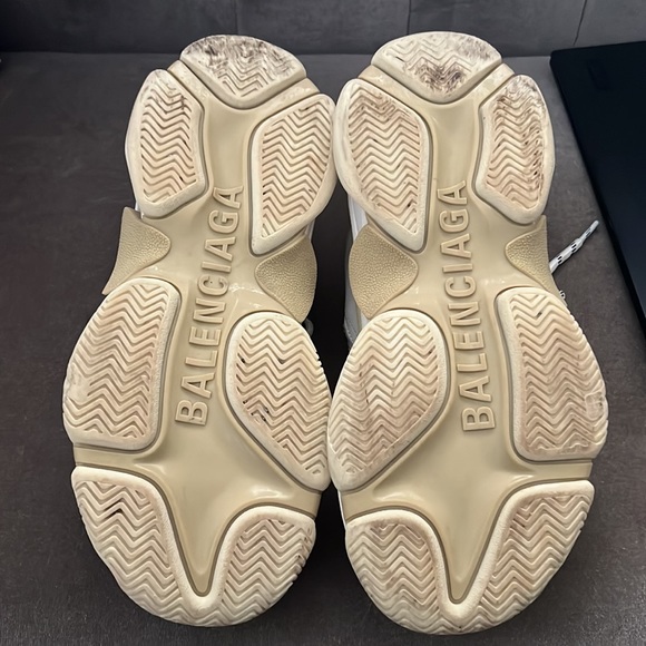 Triple S logo-embroidered faux leather, faux nubuck and mesh sneakers - Picture 4 of 4